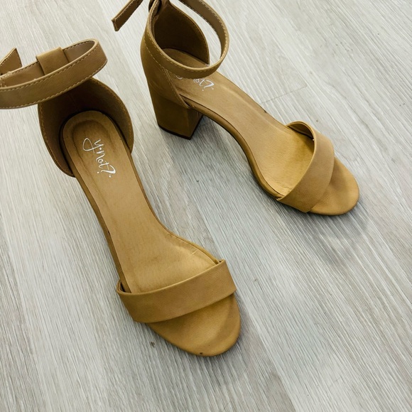 Y Not Nude Block Heel Sandal ankle strap - Picture 2 of 6